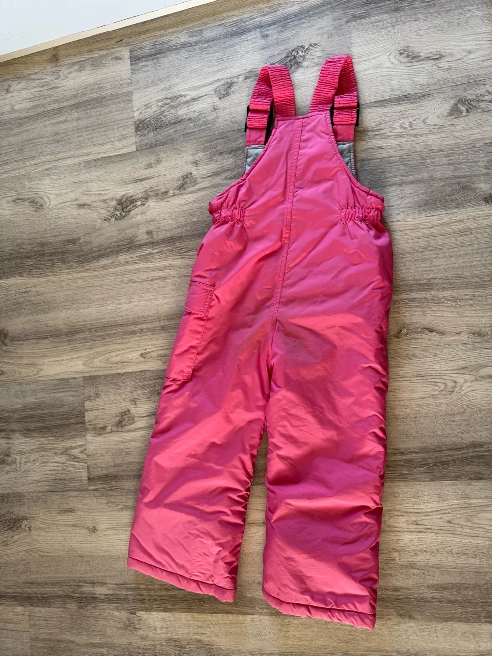 Kids Pink Snow Bib Pants - Bright Pink Winter Overalls